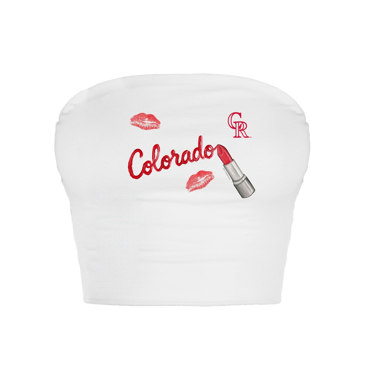 Colorado Rockies Lipstick Crop Tube Top - Tiny Turnip
