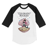 Colorado Rockies Mermaid 3/4 Black Sleeve Raglan