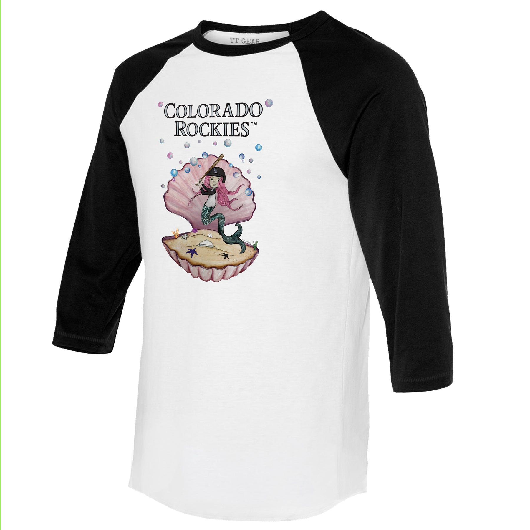 Colorado Rockies Mermaid 3/4 Black Sleeve Raglan