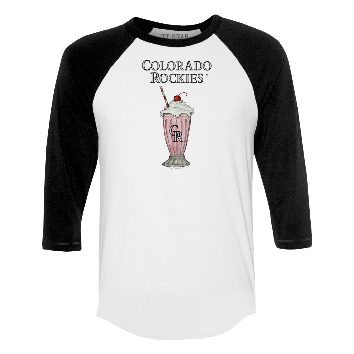 Colorado Rockies Milkshake 3/4 Black Sleeve Raglan