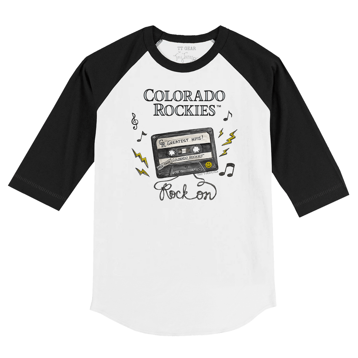 Colorado Rockies Mixtape 3/4 Black Sleeve Raglan