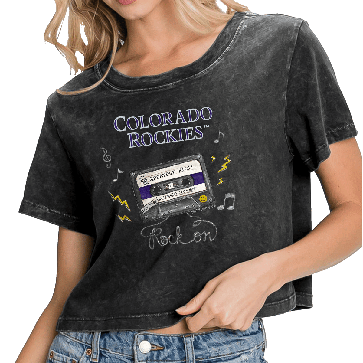 Colorado Rockies Mixtape Vintage Crop Tee