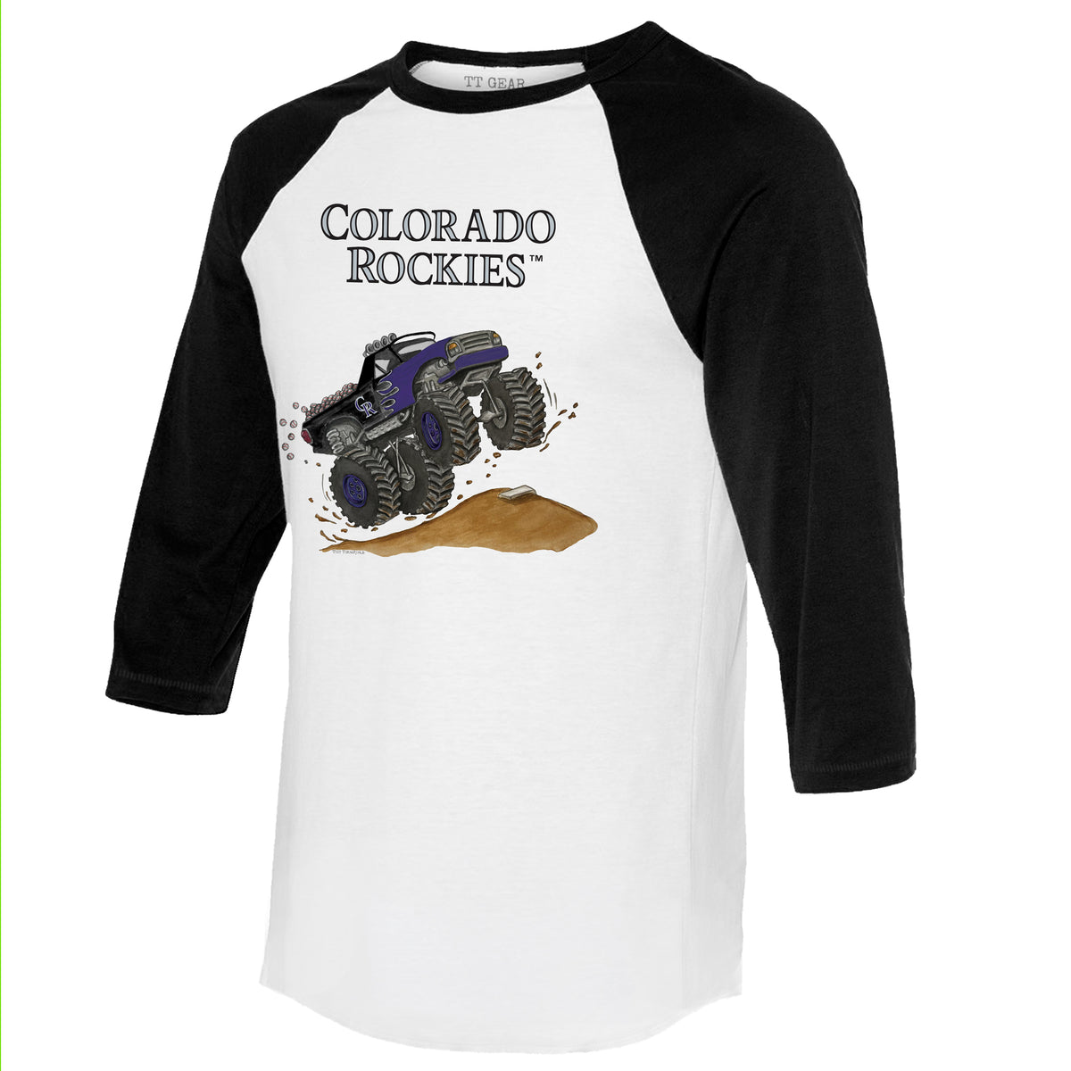Colorado Rockies Monster Truck 3/4 Black Sleeve Raglan