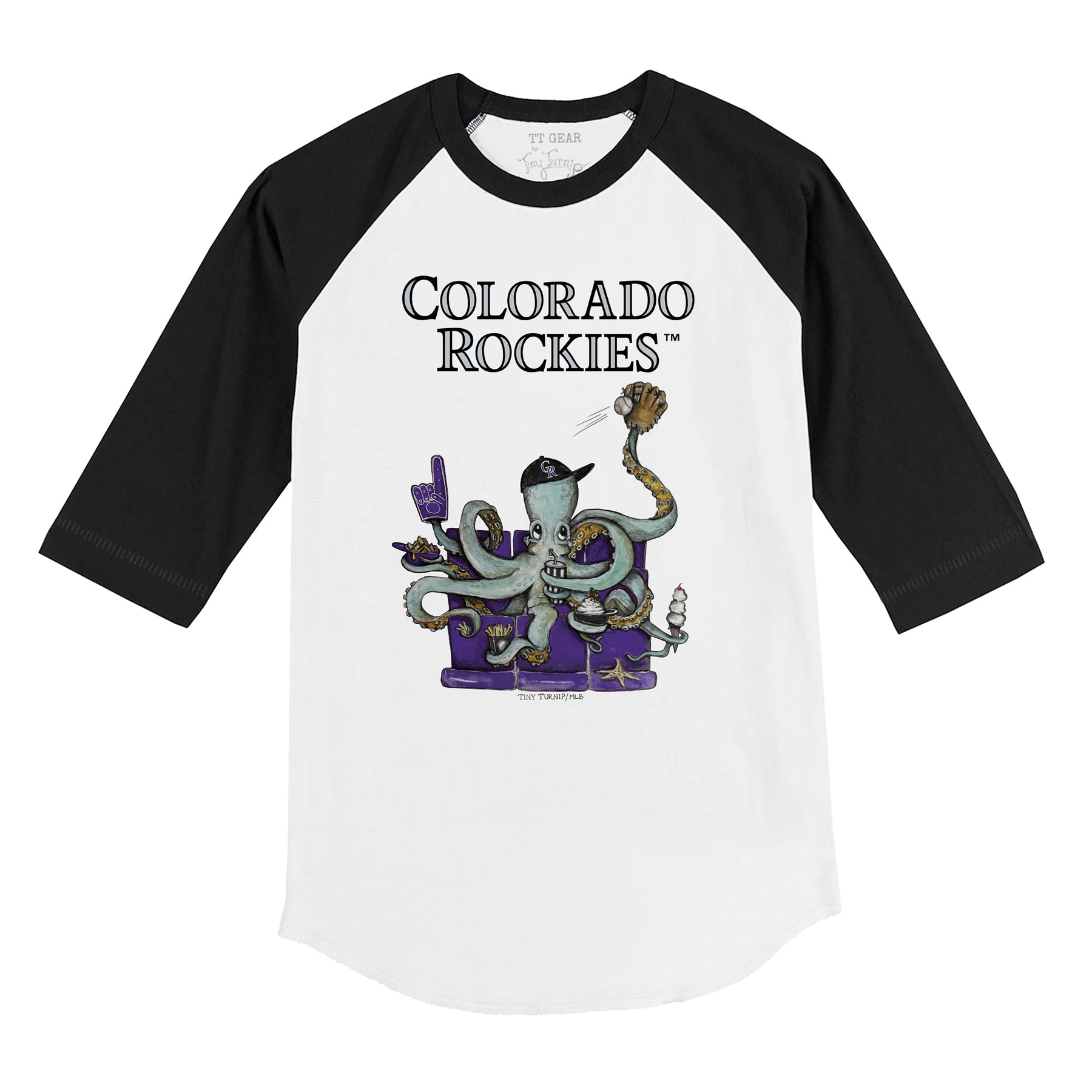 Colorado Rockies Octopus 3/4 Black Sleeve Raglan