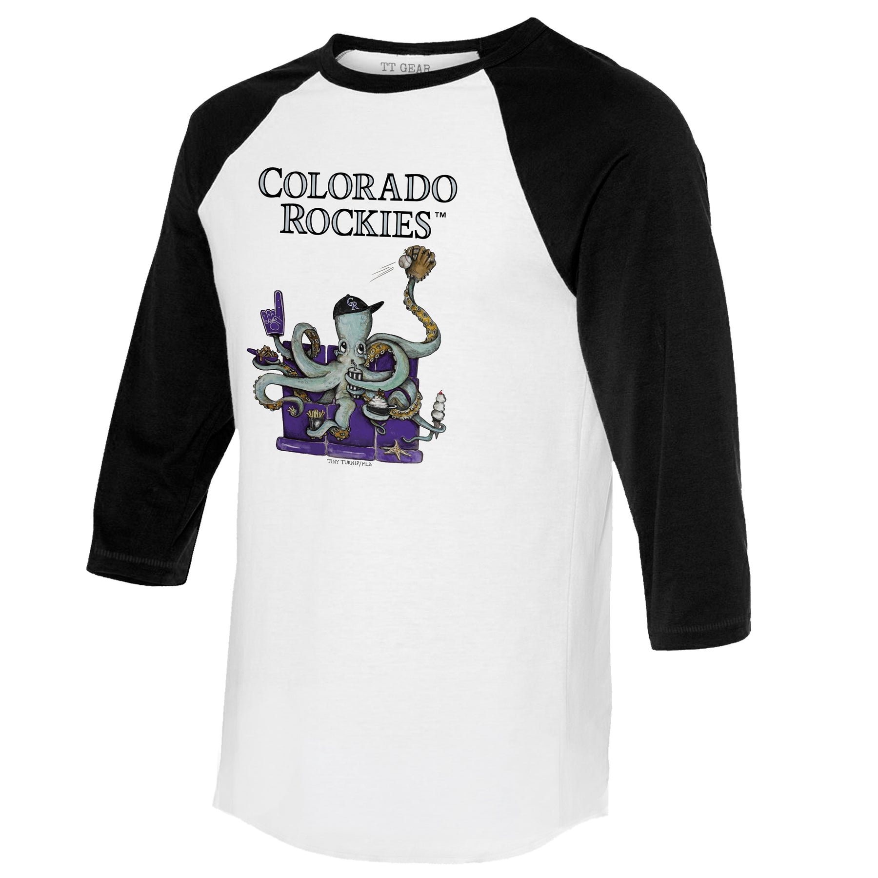 Colorado Rockies Octopus 3/4 Black Sleeve Raglan