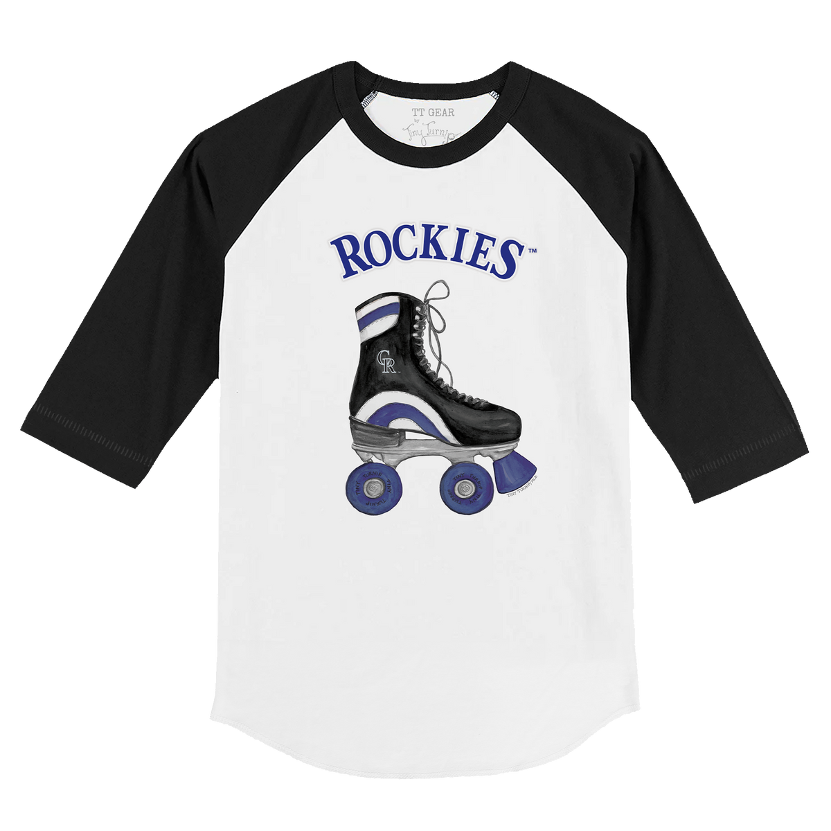 Colorado Rockies Retro Skate 3/4 Black Sleeve Raglan