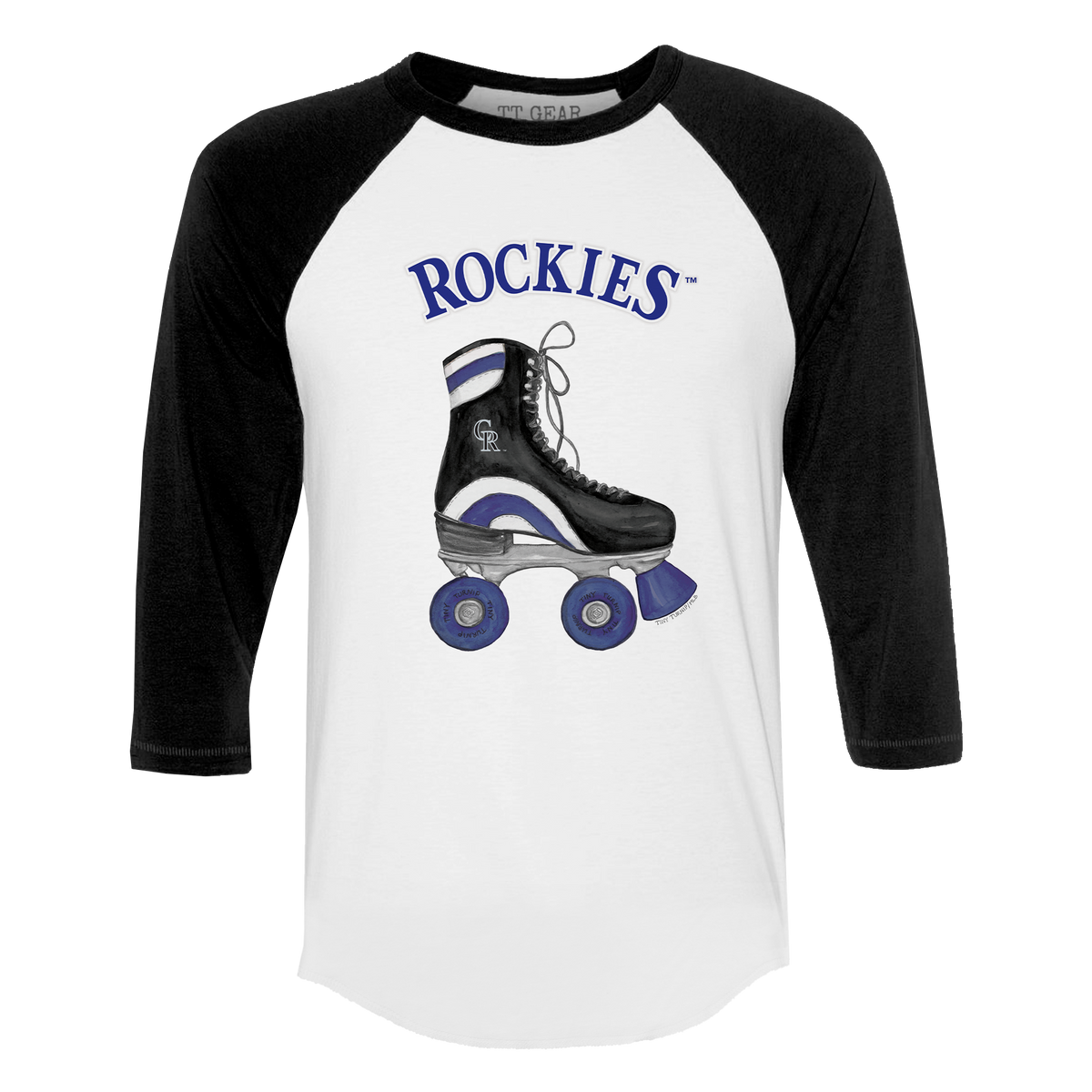 Colorado Rockies Retro Skate 3/4 Black Sleeve Raglan