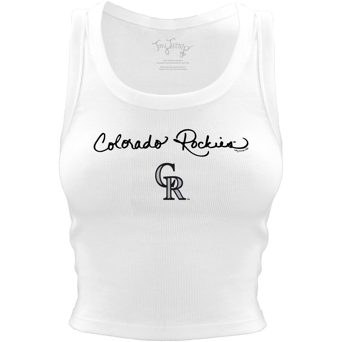 Colorado Rockies Logo Script Crop Tank - Tiny Turnip