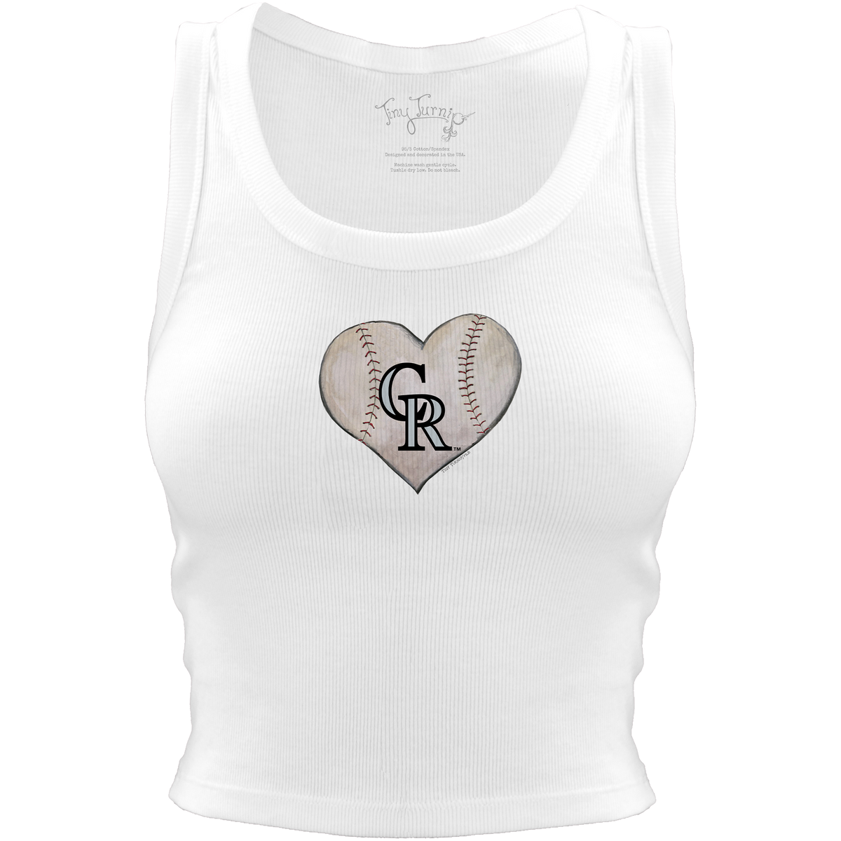 Colorado Rockies Baseball Heart Crop Tank - Tiny Turnip