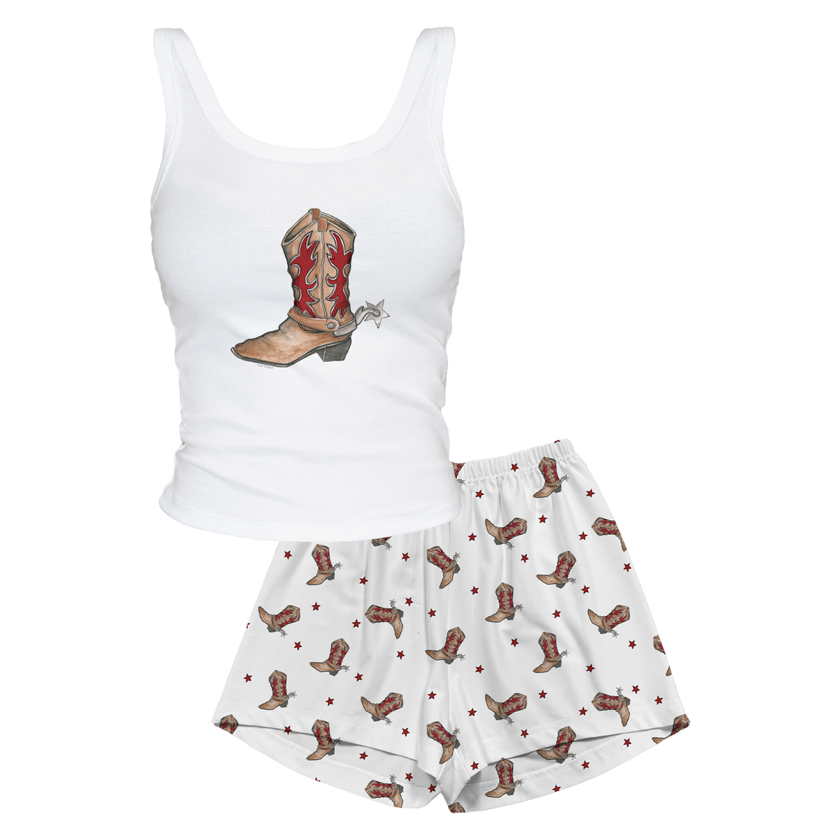 Cowboy Boot Pajama Set