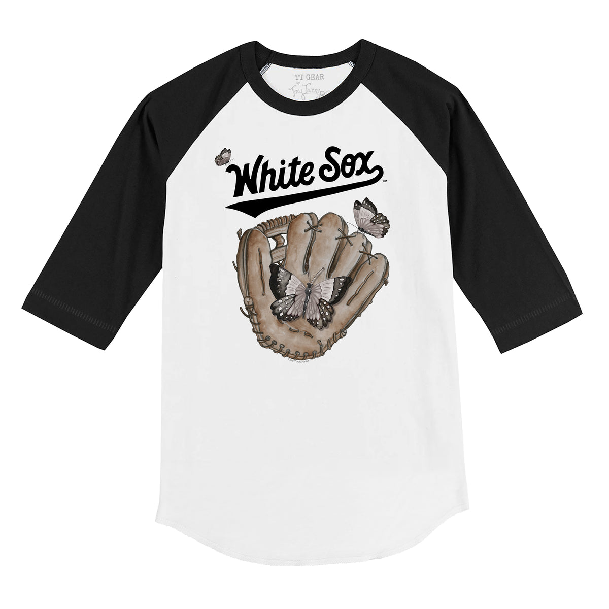 Chicago White Sox Butterfly Glove 3/4 Black Sleeve Raglan