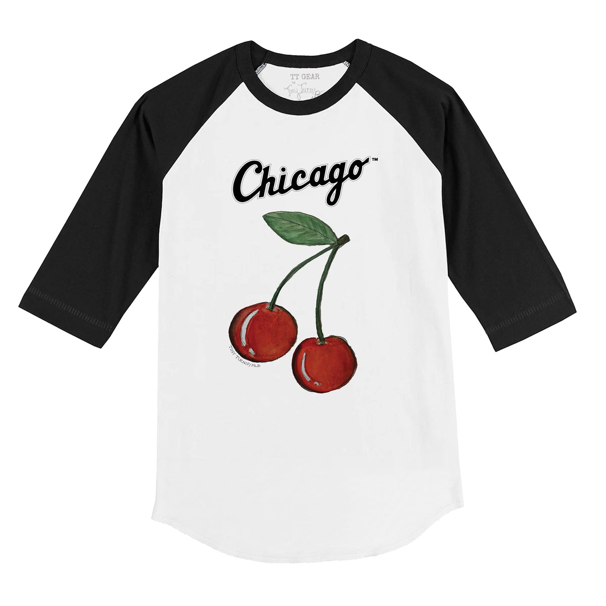 Chicago White Sox Cherry 3/4 Black Sleeve Raglan