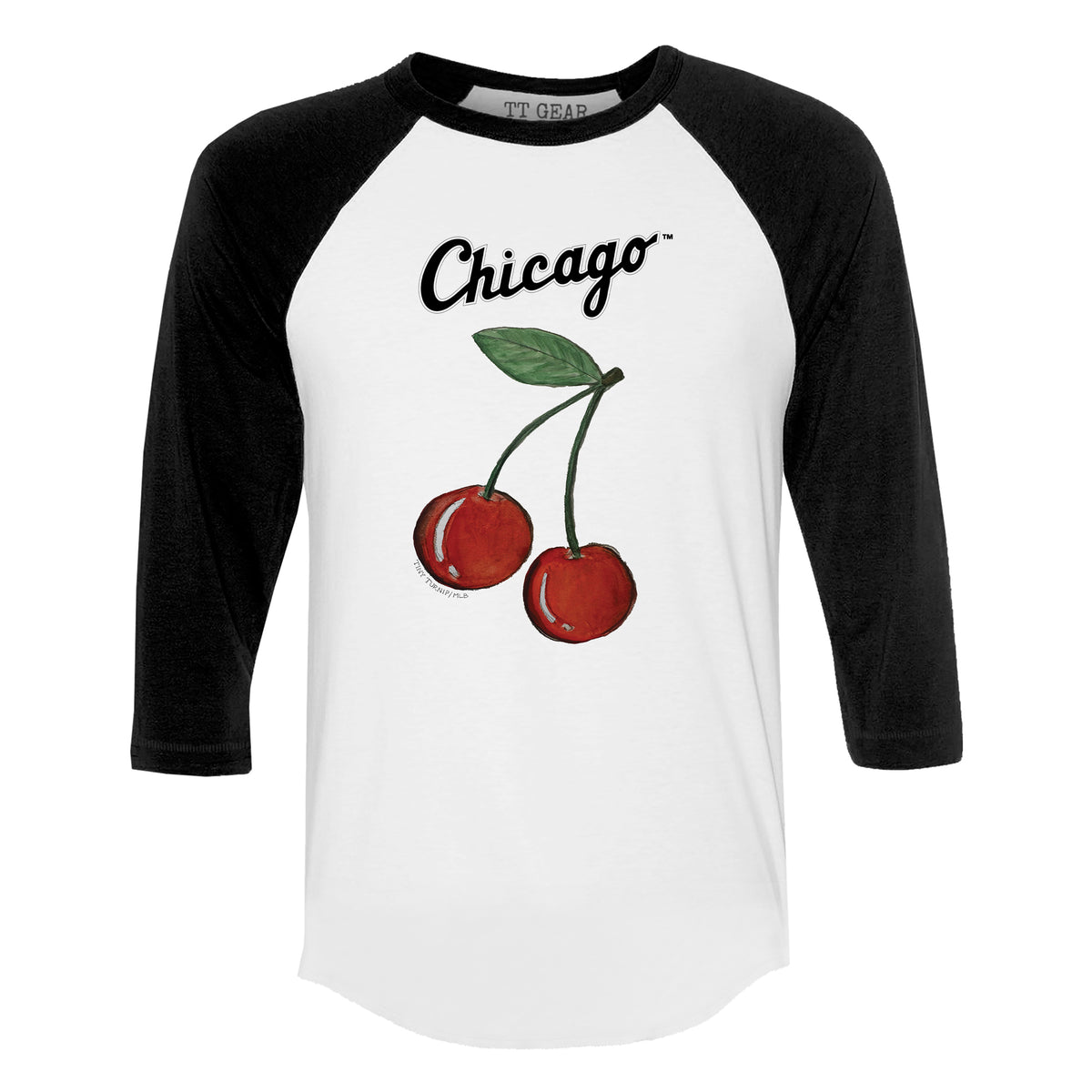 Chicago White Sox Cherry 3/4 Black Sleeve Raglan