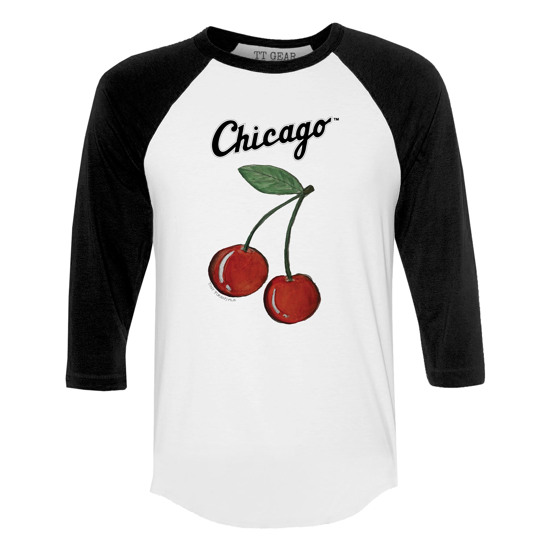 Chicago White Sox Cherry 3/4 Black Sleeve Raglan
