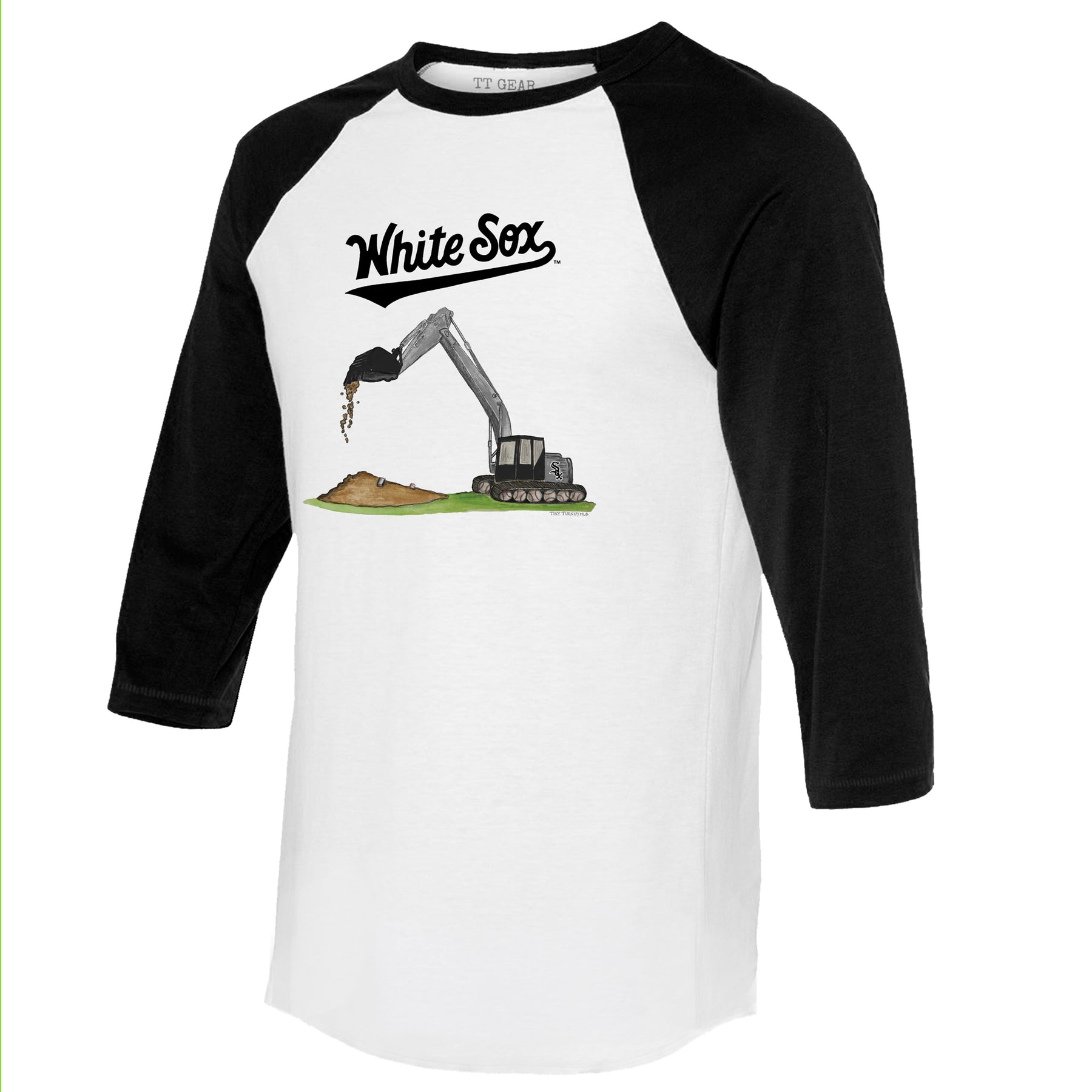 Chicago White Sox Excavator 3/4 Black Sleeve Raglan