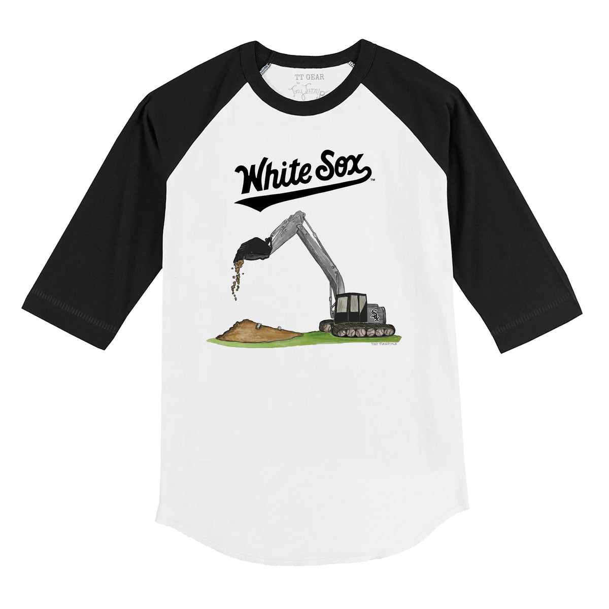 Chicago White Sox Excavator 3/4 Black Sleeve Raglan