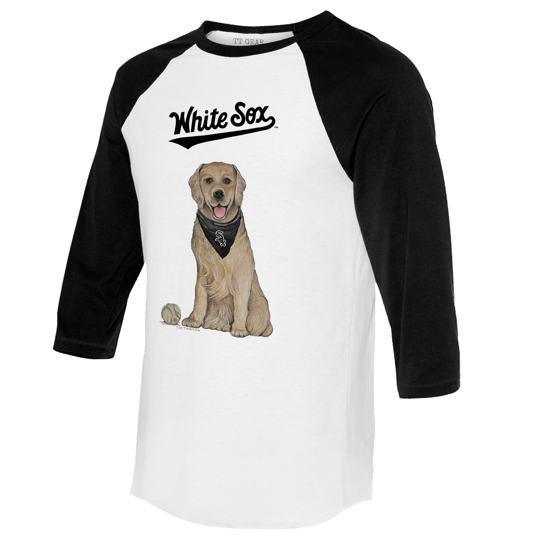 Chicago White Sox Golden Retriever 3/4 Black Sleeve Raglan