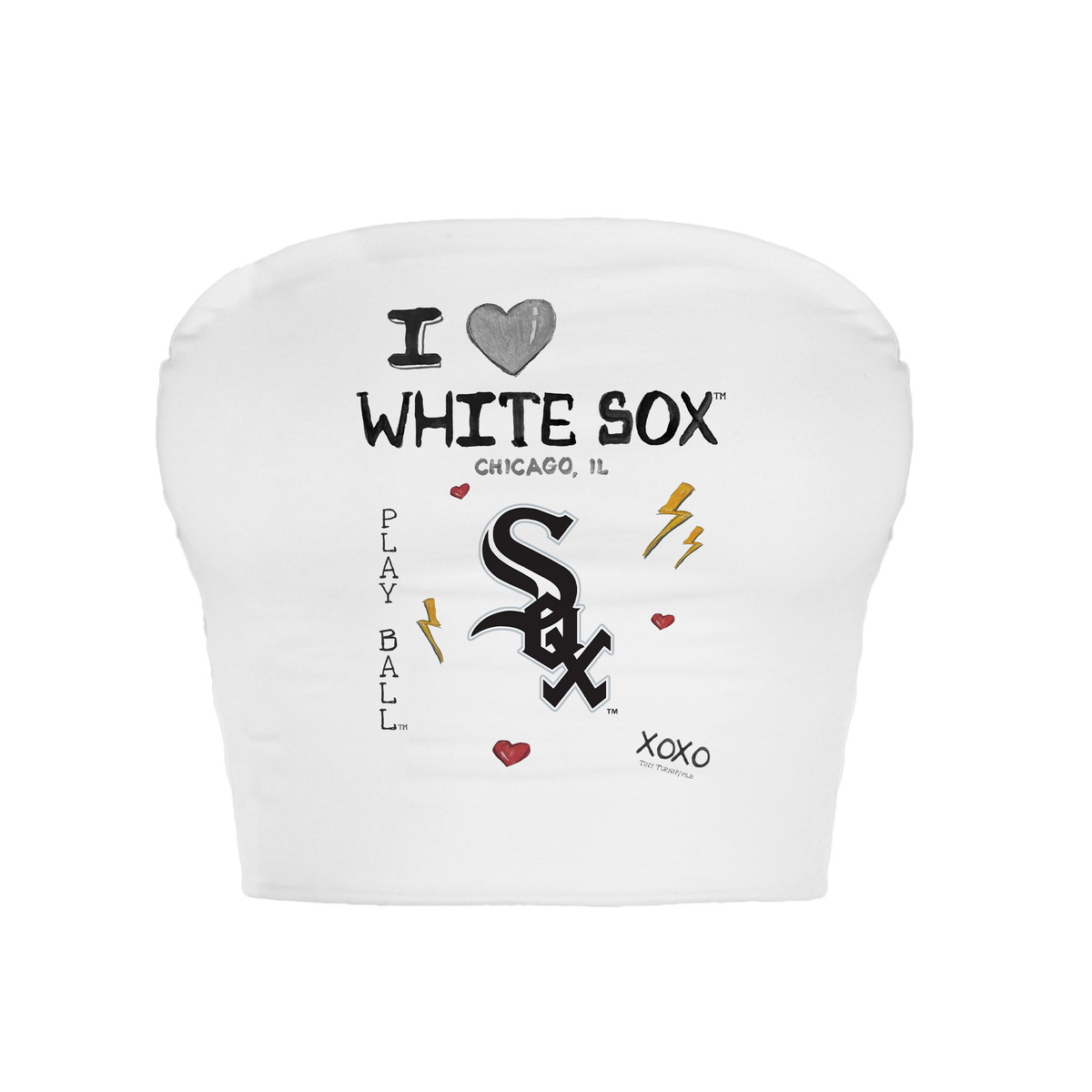Chicago White Sox I Heart White Sox Crop Tube Top