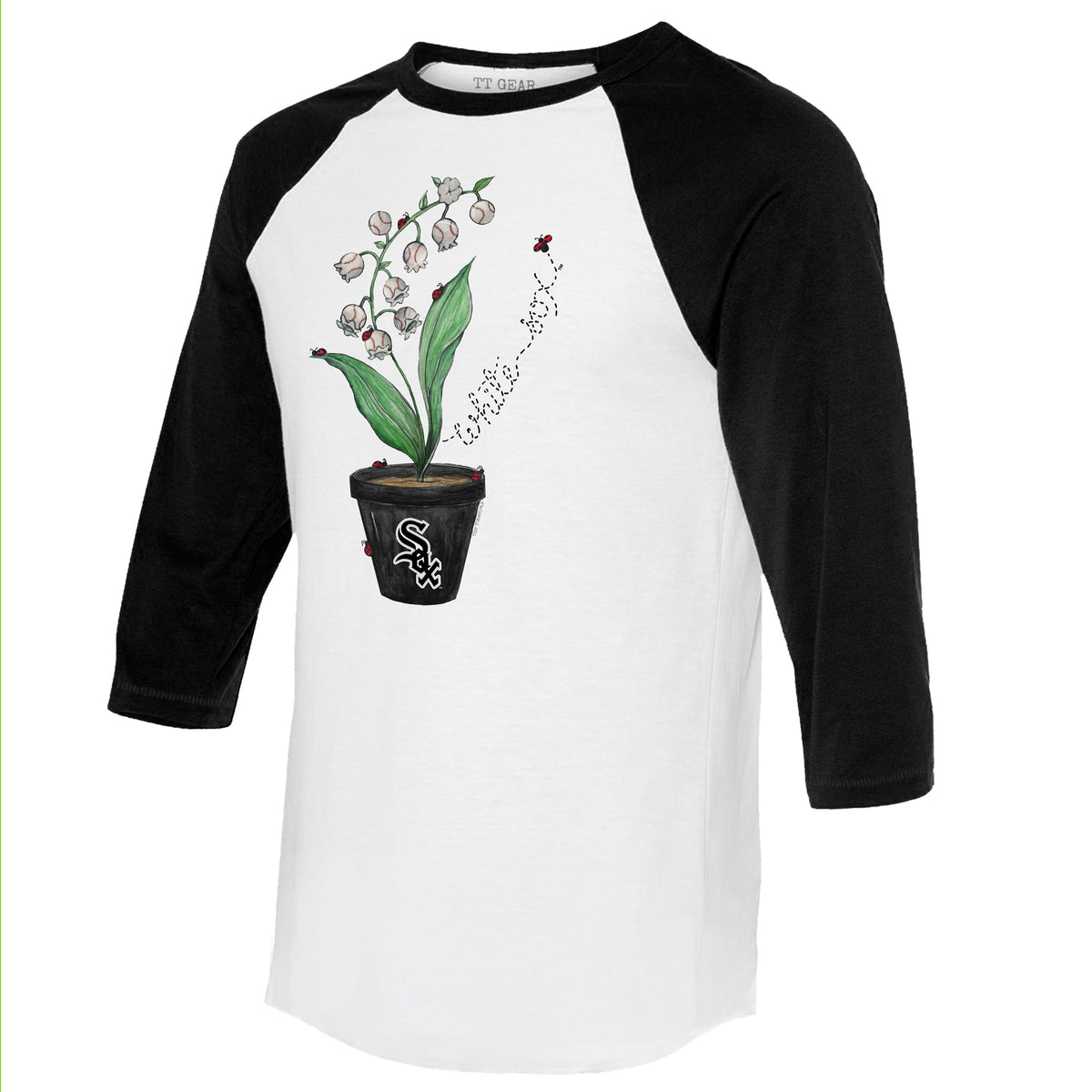 Chicago White Sox Ladybug 3/4 Black Sleeve Raglan