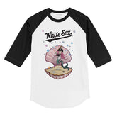 Chicago White Sox Mermaid 3/4 Black Sleeve Raglan