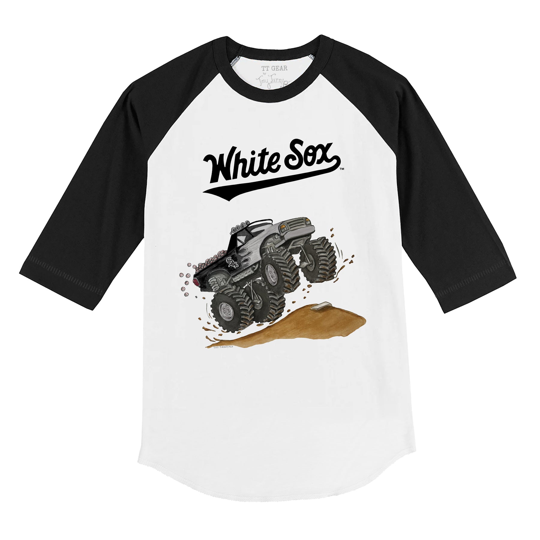 Chicago White Sox Monster Truck 3/4 Black Sleeve Raglan