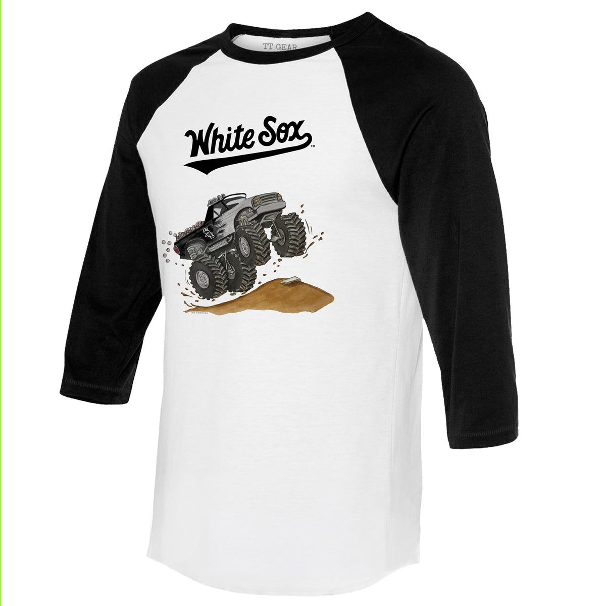 Chicago White Sox Monster Truck 3/4 Black Sleeve Raglan