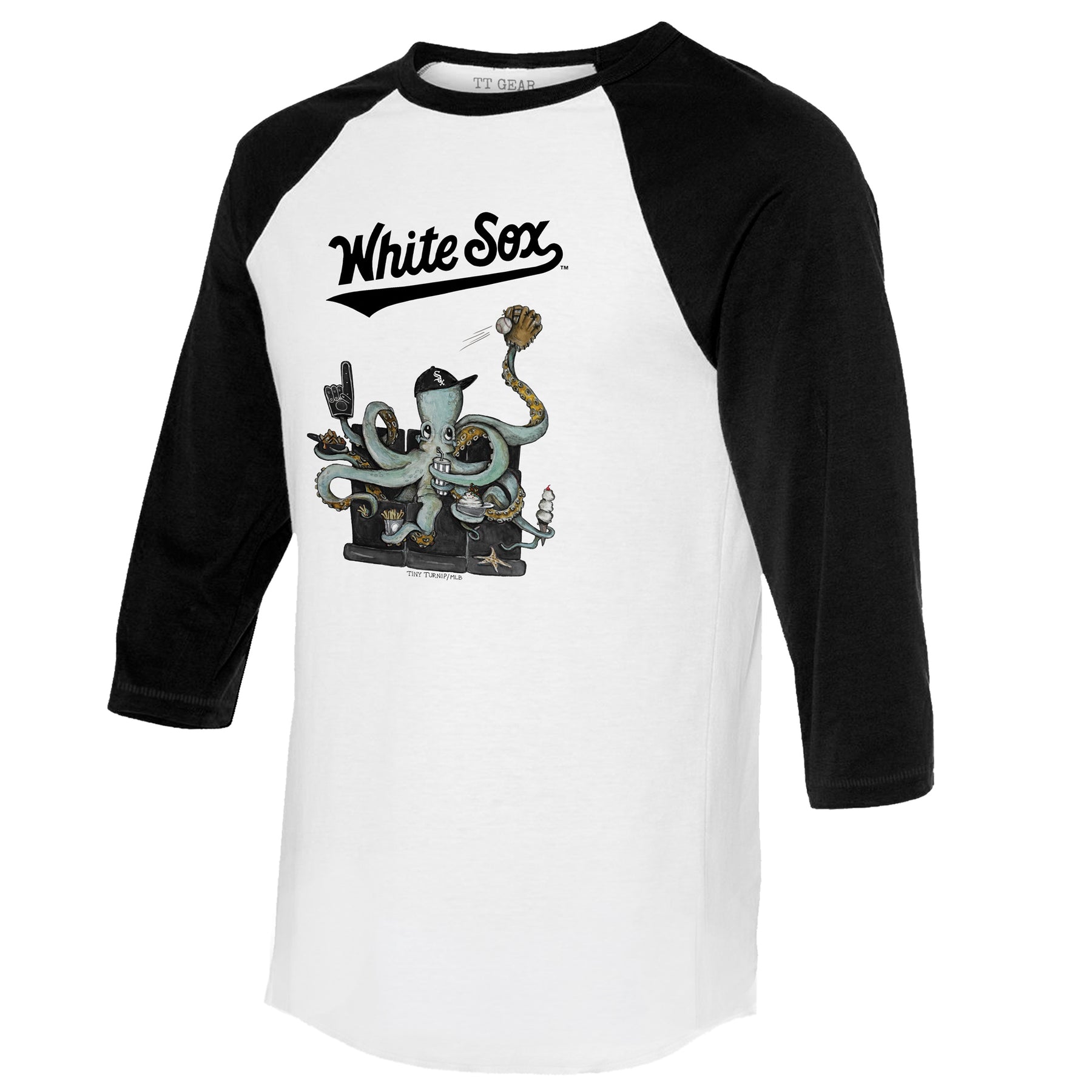 Chicago White Sox Octopus 3/4 Black Sleeve Raglan