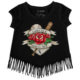 Chicago White Sox Tattoo Rose Fringe Tee