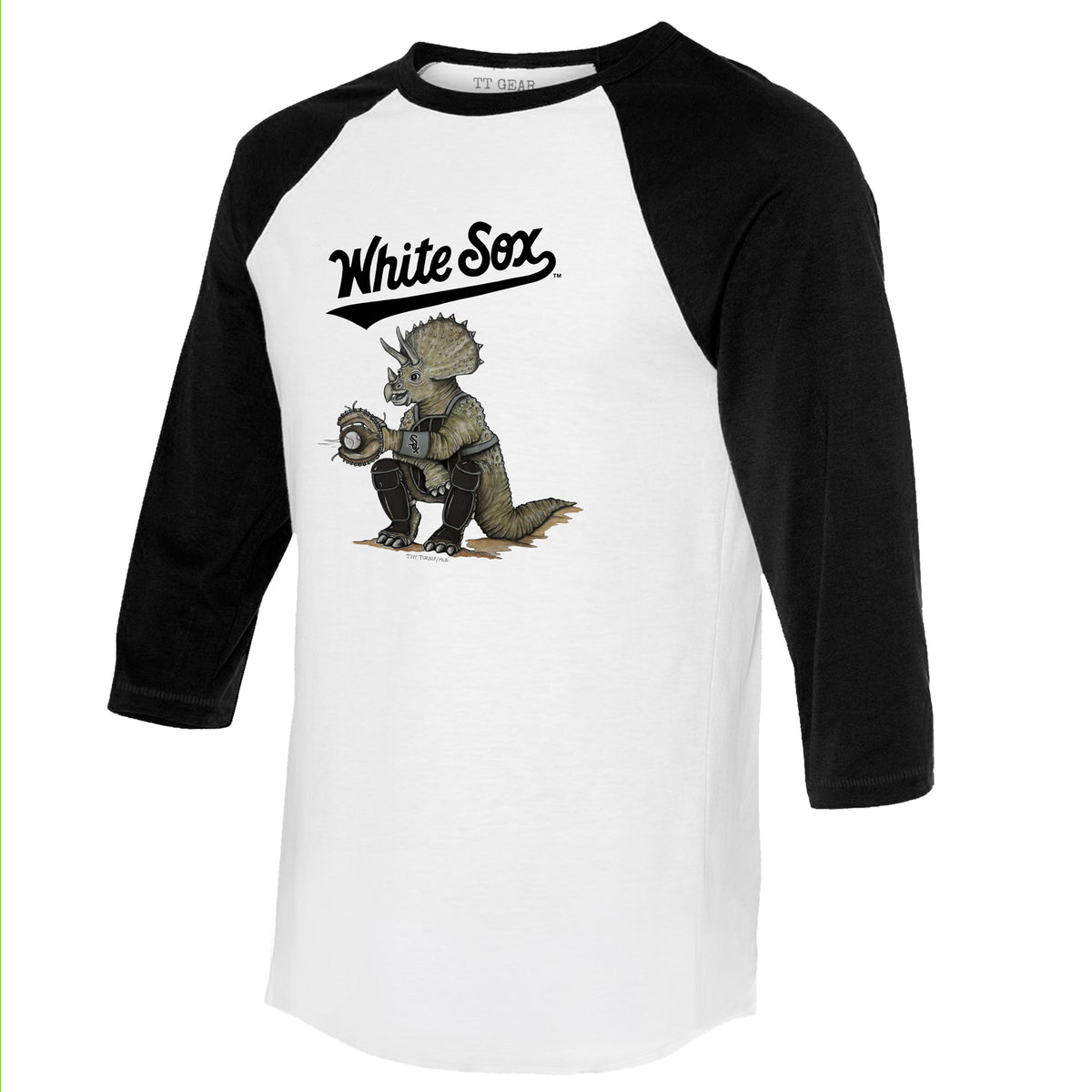 Chicago White Sox Triceratops 3/4 Black Sleeve Raglan