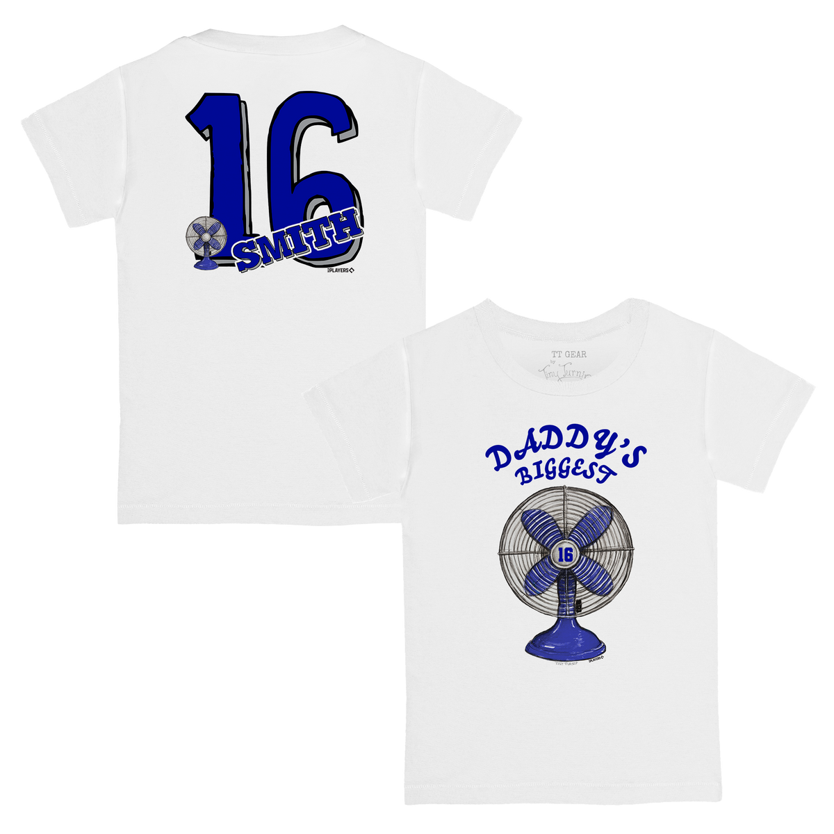 Daddy's Biggest Fan w/ Number - Kid's Tee Shirt - Tiny Turnip