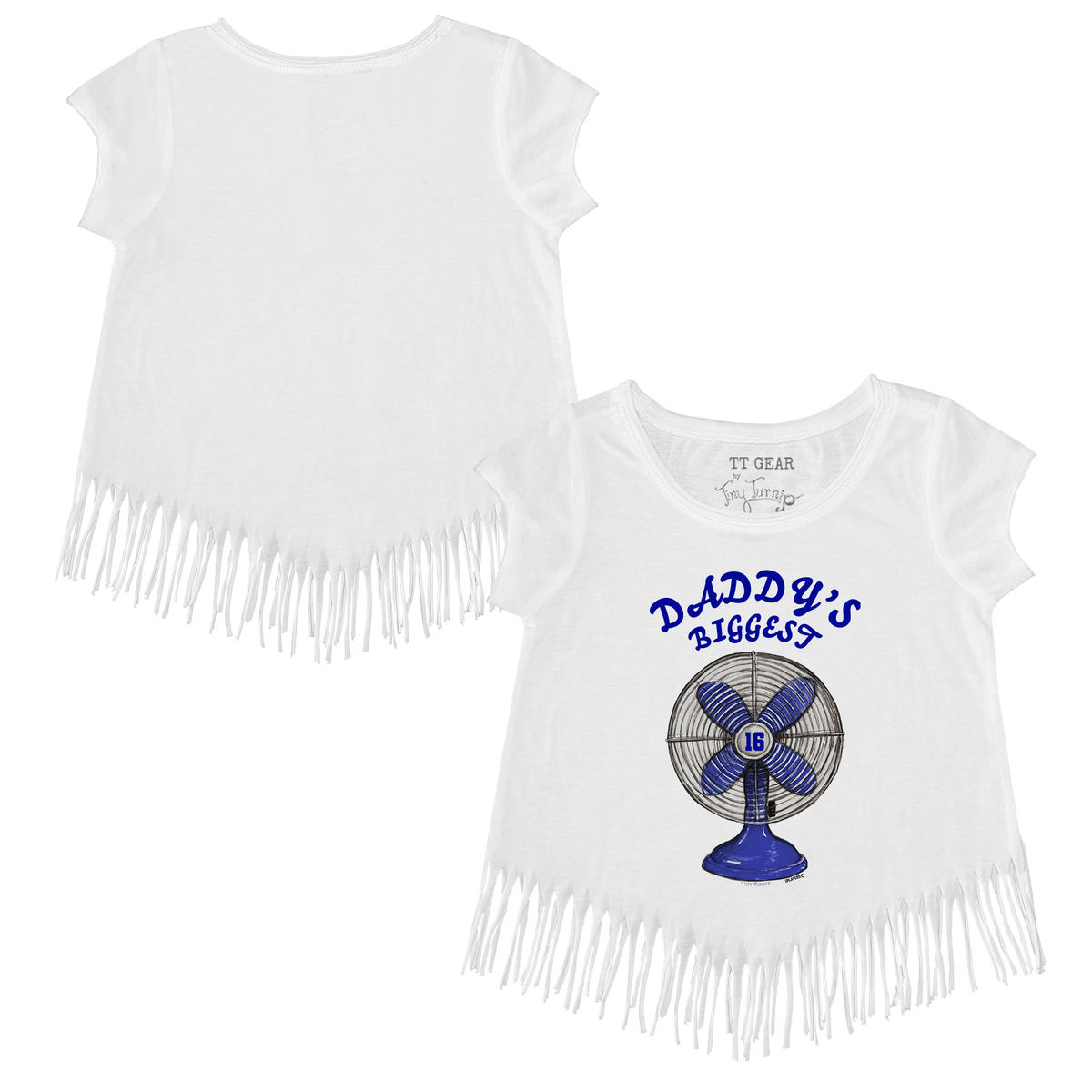 VIP MLB MLB Daddy's Biggest Fan w/ Number - Fringe Tee - Tiny Turnip