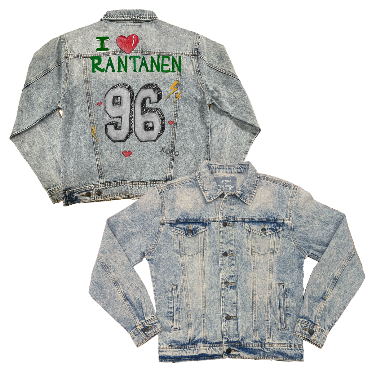 VIP NHL I Heart Player w/ Name, Number - Boyfriend Denim Jacket - Tiny Turnip