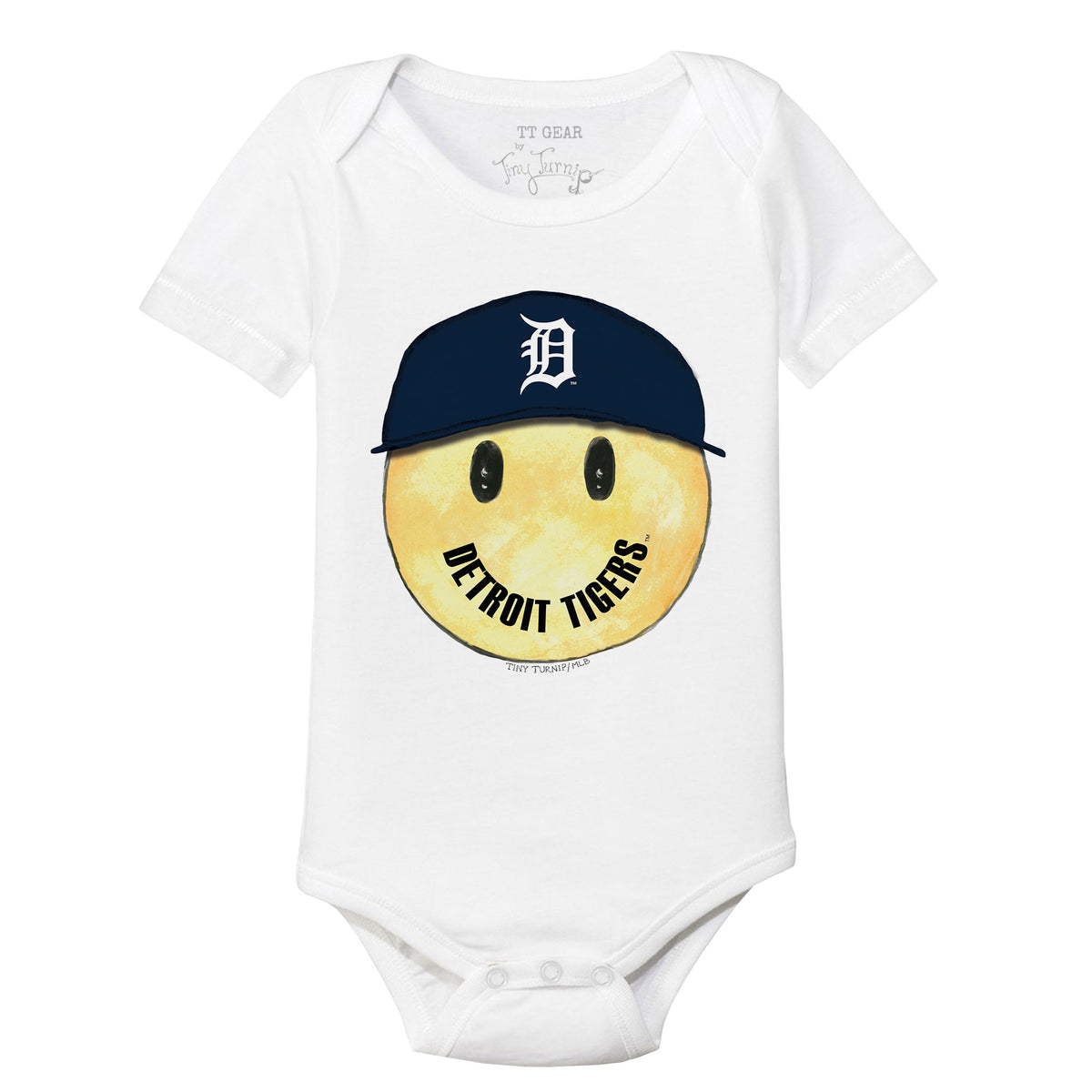 Detroit Tigers Smiley Short Sleeve Snapper