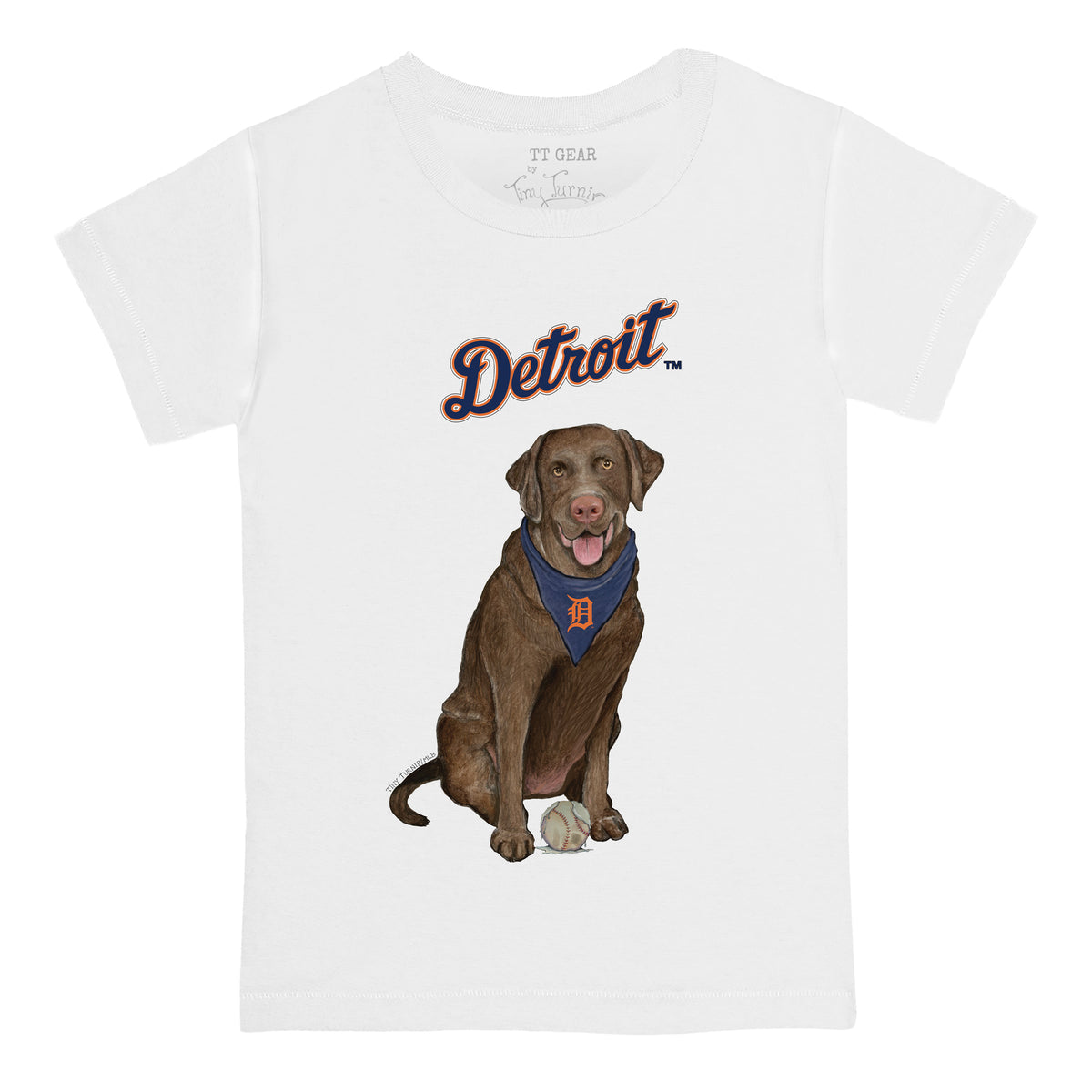 Detroit Tigers Chocolate Labrador Retriever Tee Shirt