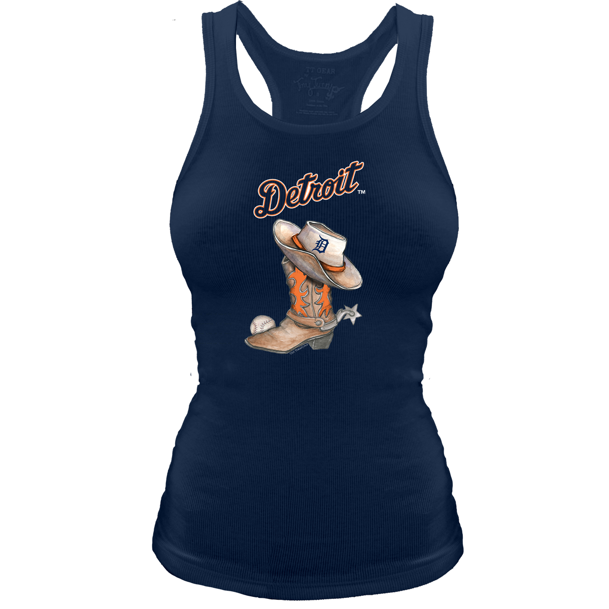 Detroit Tigers Cowboy Boot Racerback Tank - Tiny Turnip