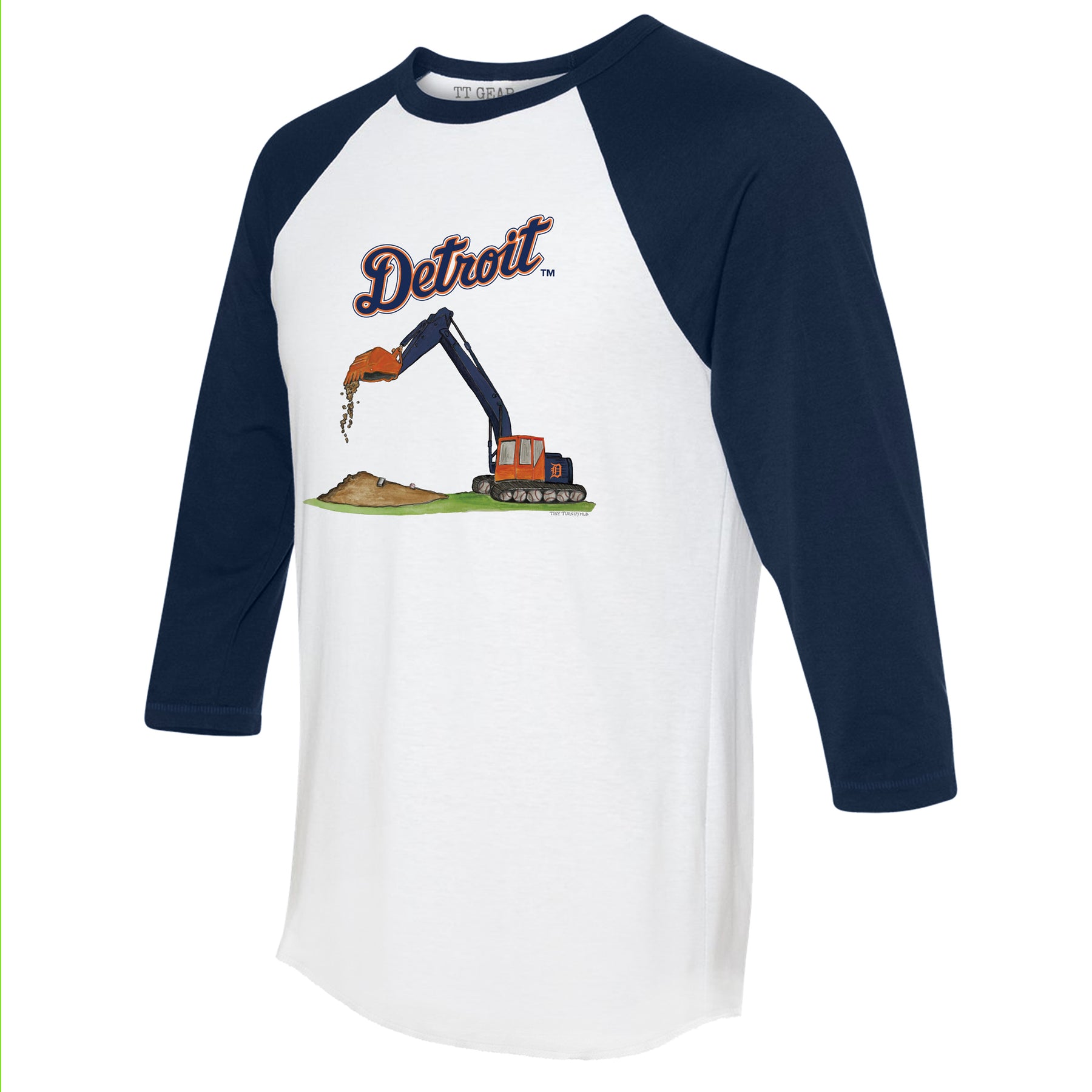 Detroit Tigers Excavator 3/4 Navy Blue Sleeve Raglan