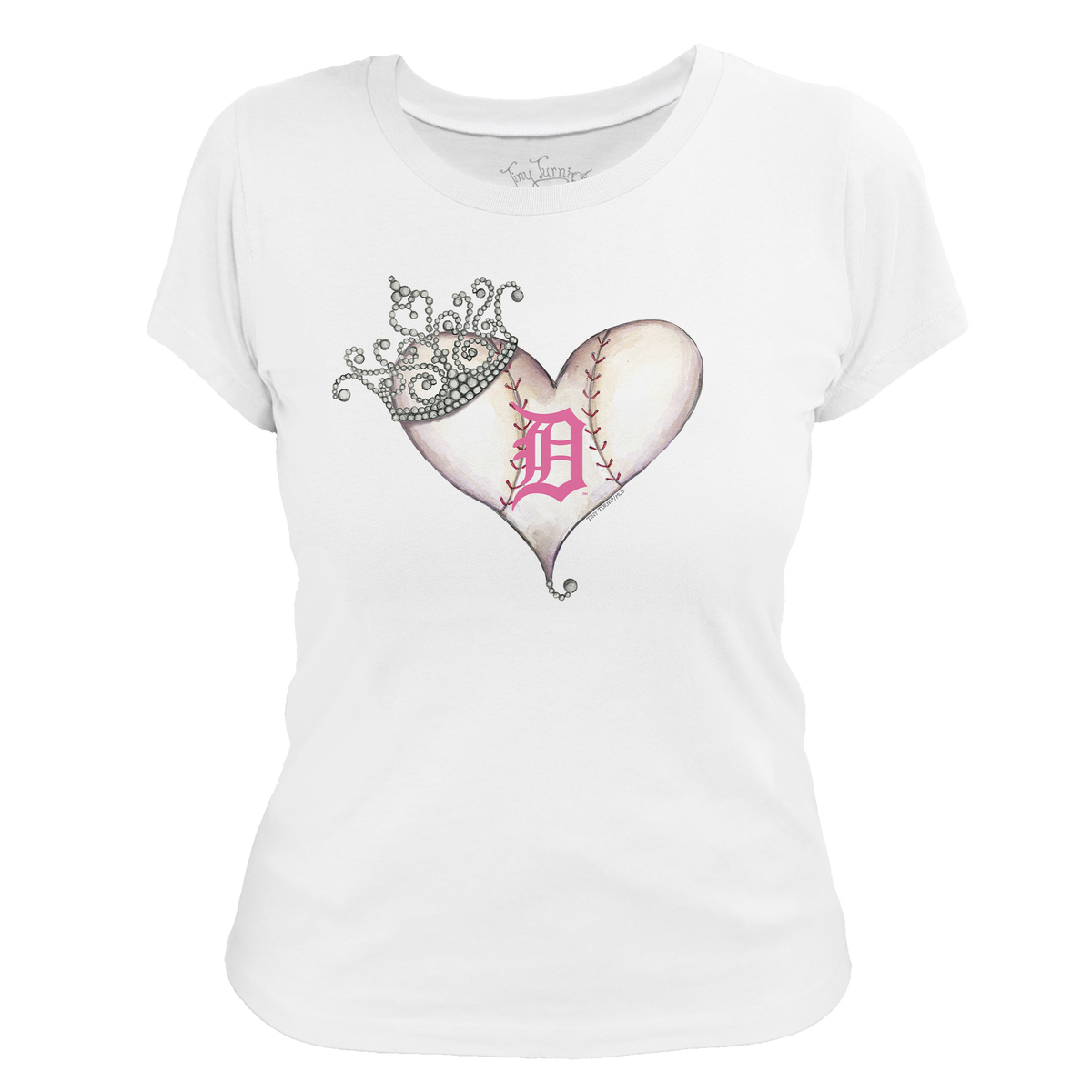 Detroit Tigers Tiara Heart Tee Shirt - Tiny Turnip