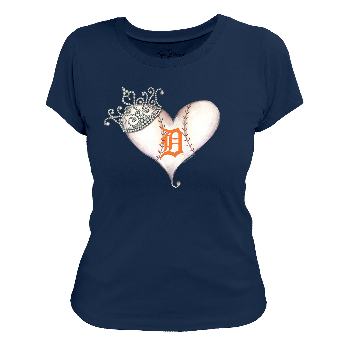 Detroit Tigers Tiara Heart Tee Shirt - Tiny Turnip