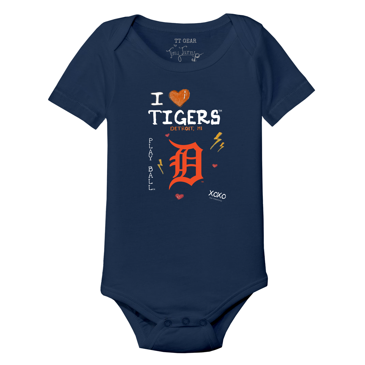 I Heart Tigers Short Sleeve Snapper - Tiny Turnip
