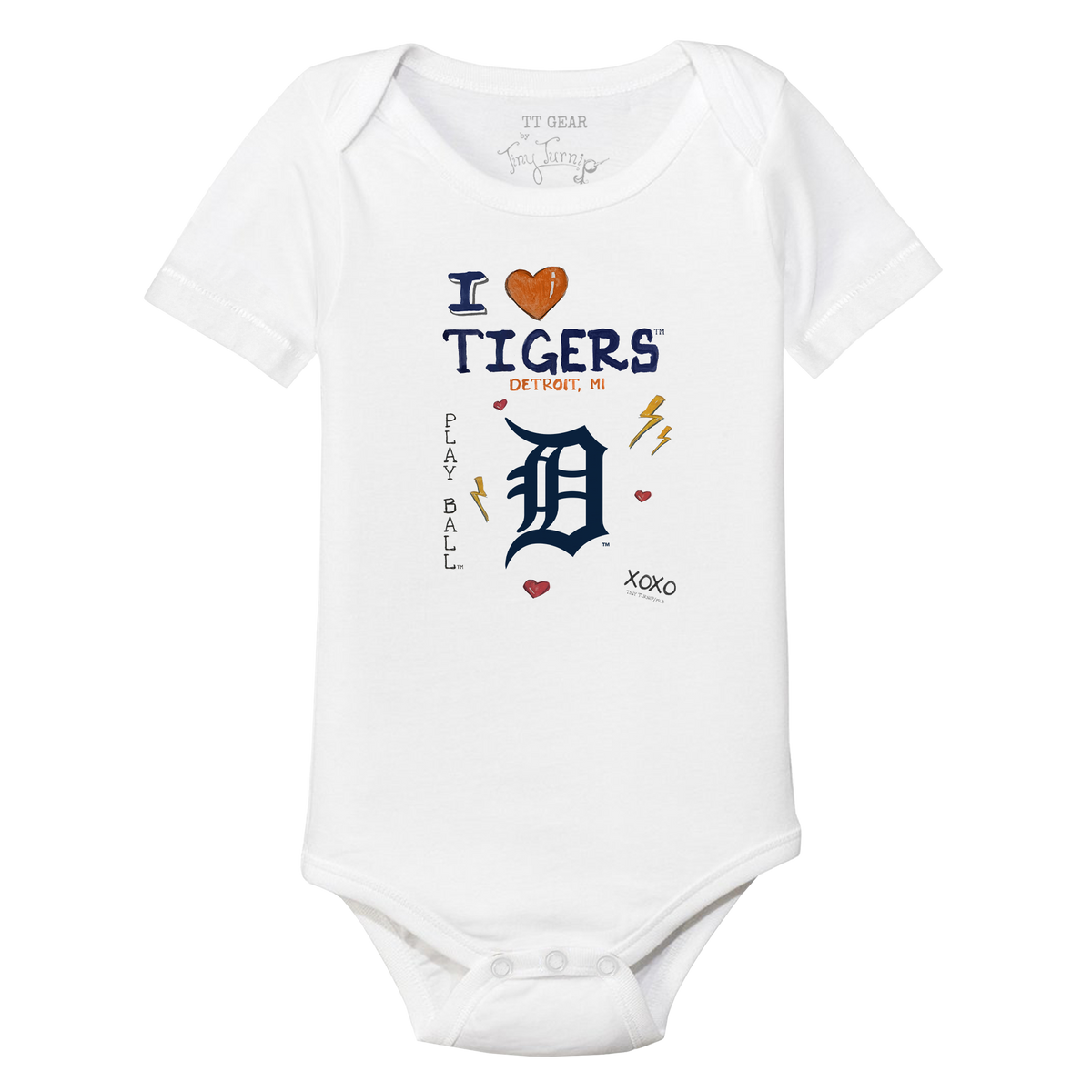 I Heart Tigers Short Sleeve Snapper - Tiny Turnip