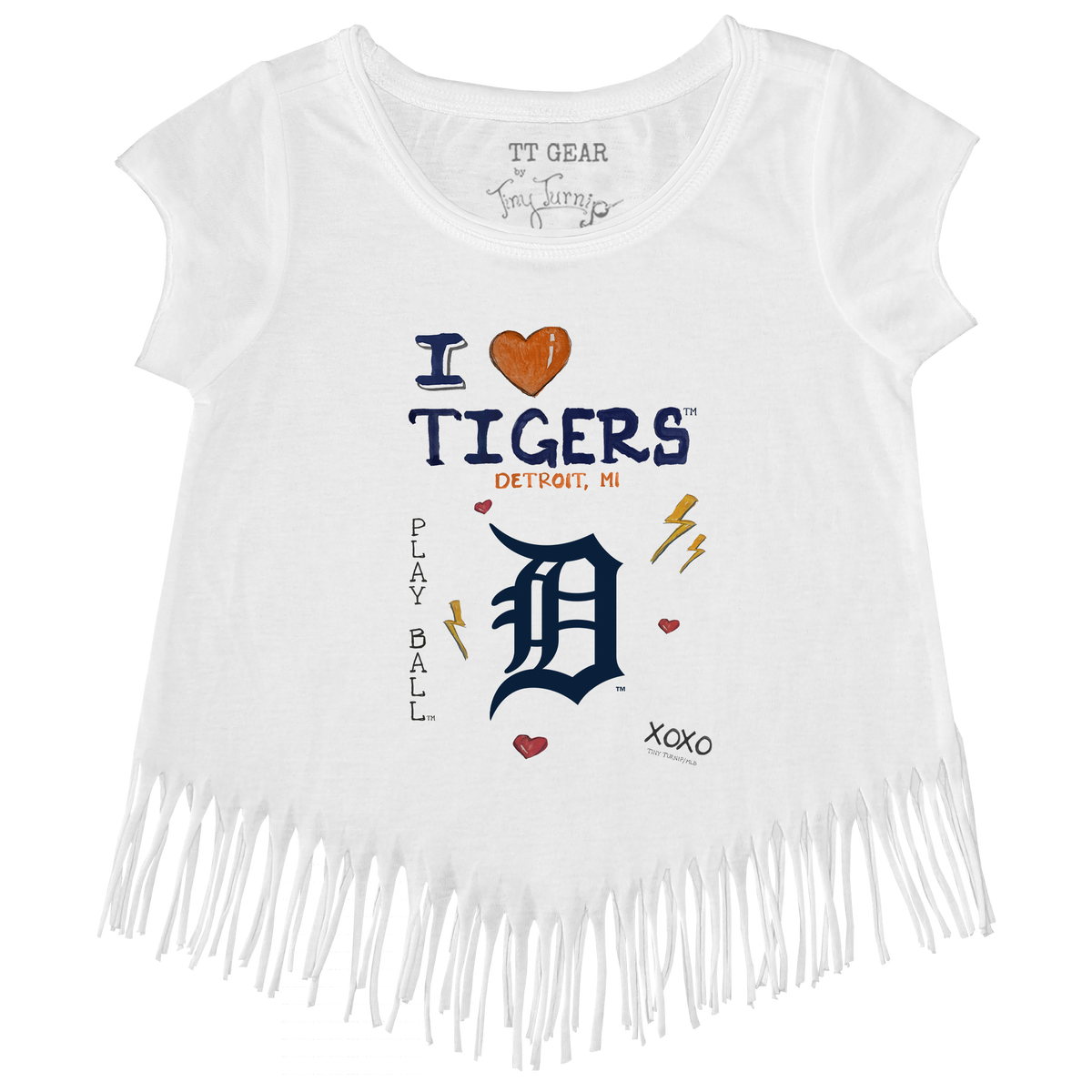 I Heart Tigers Fringe Tee - Tiny Turnip
