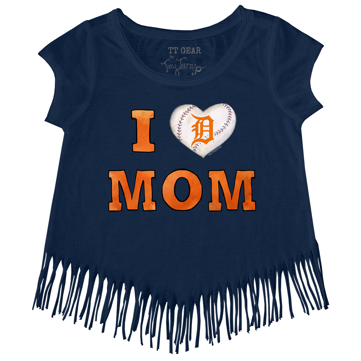 Detroit Tigers I Love Mom Fringe Tee