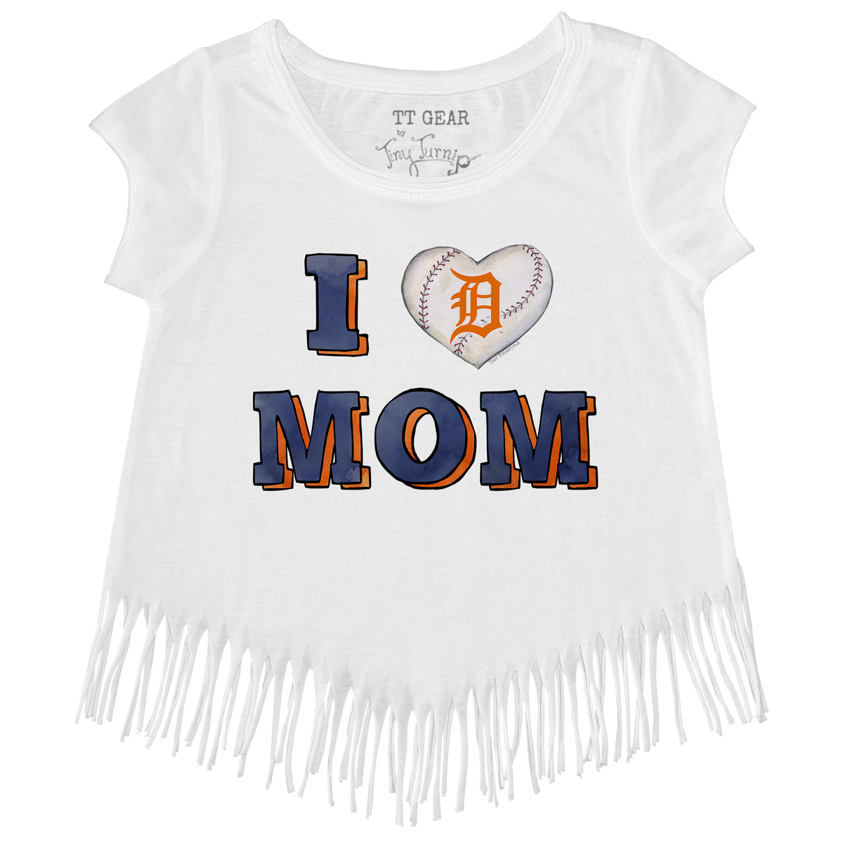 Detroit Tigers I Love Mom Fringe Tee