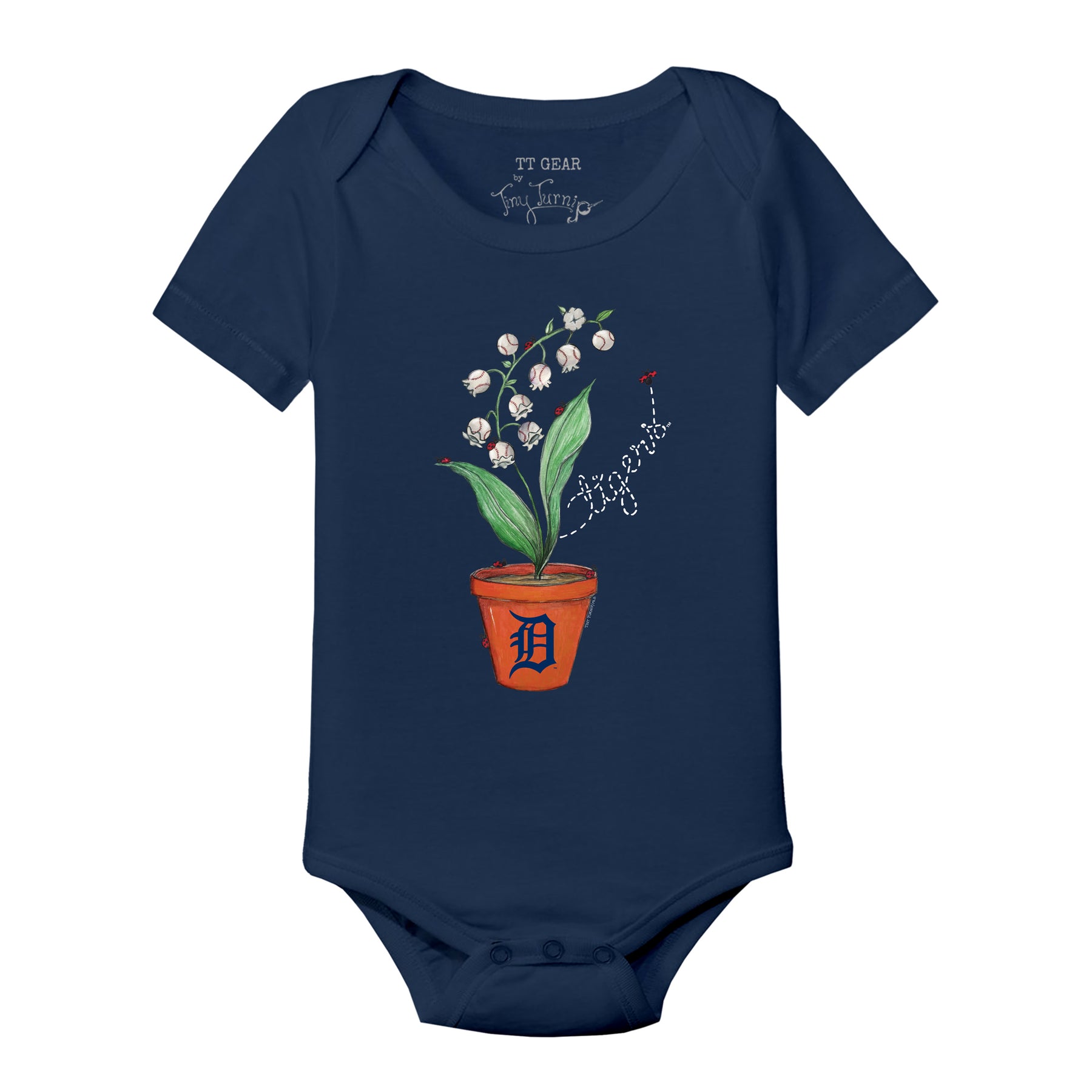 Detroit Tigers Ladybug Short Sleeve Snapper