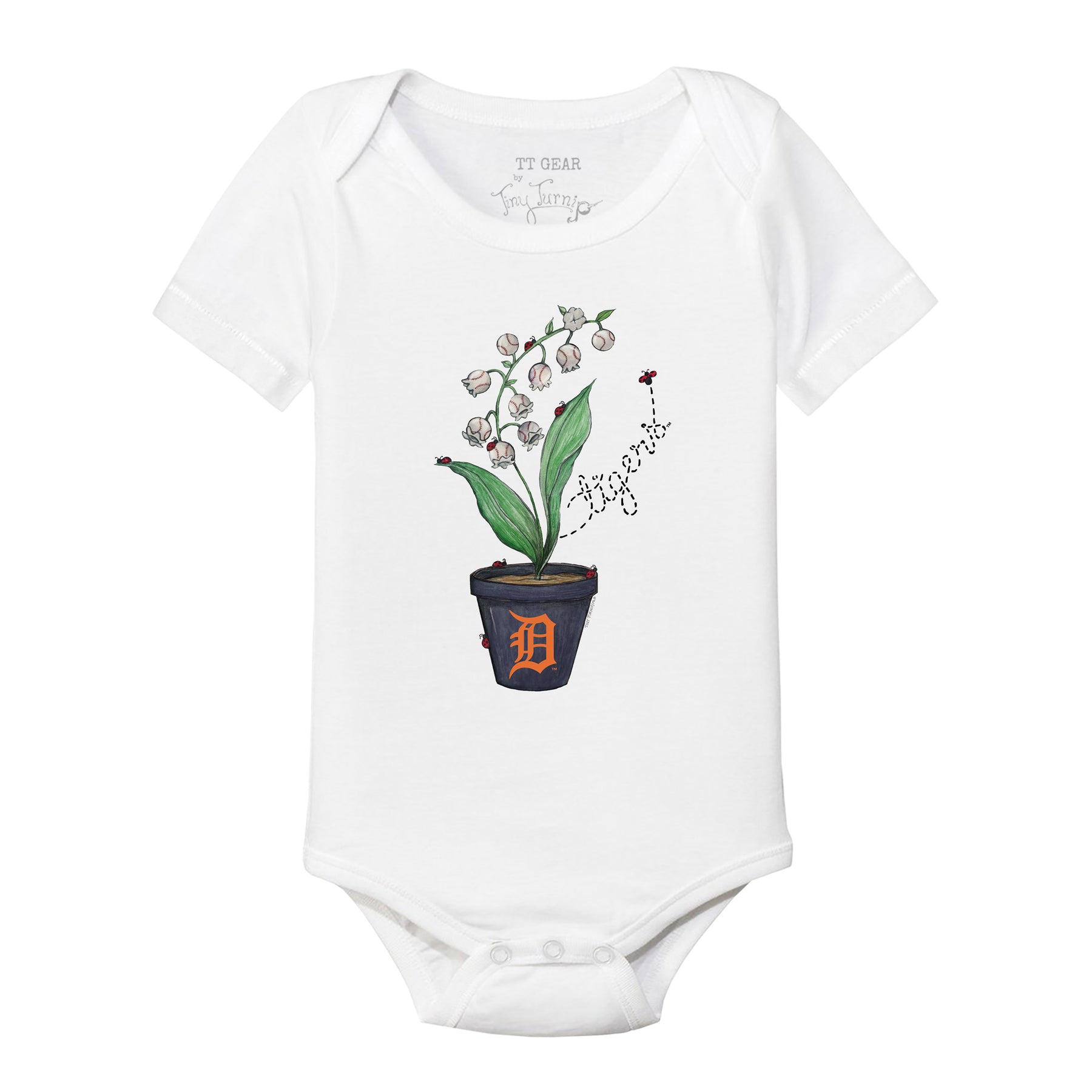 Detroit Tigers Ladybug Short Sleeve Snapper