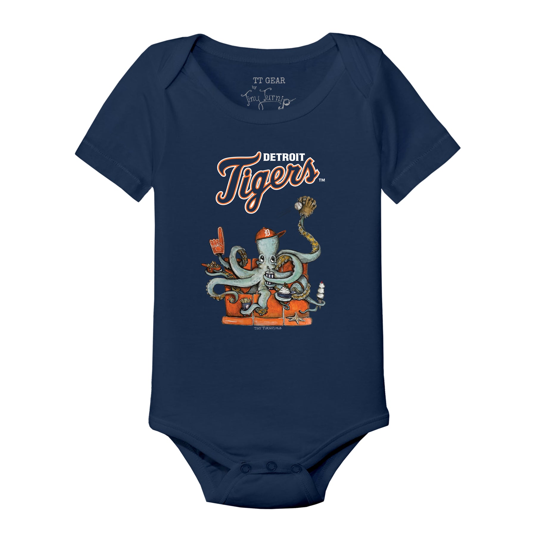 Detroit Tigers Octopus Short Sleeve Snapper