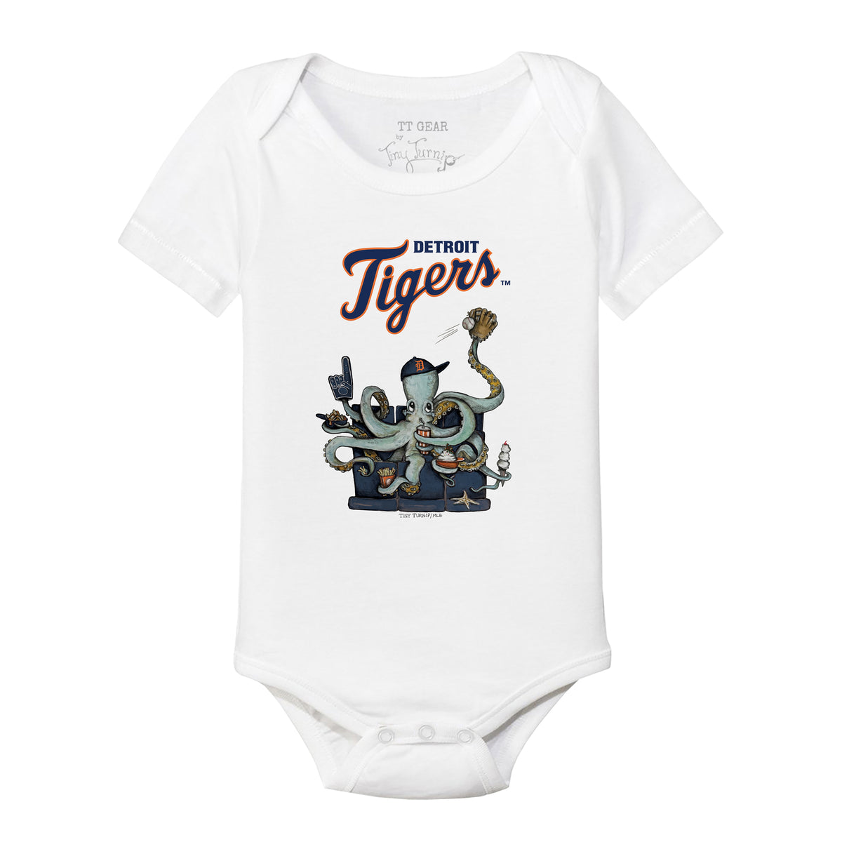 Detroit Tigers Octopus Short Sleeve Snapper