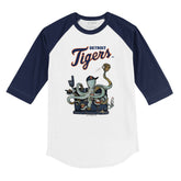 Detroit Tigers Octopus 3/4 Navy Blue Sleeve Raglan