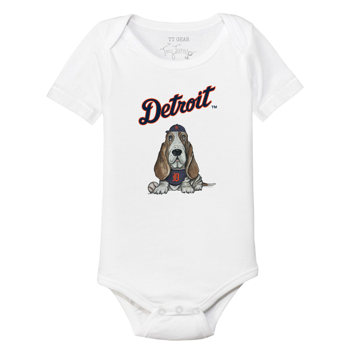 Detroit Tigers Puddy Short Sleeve Snapper - Tiny Turnip