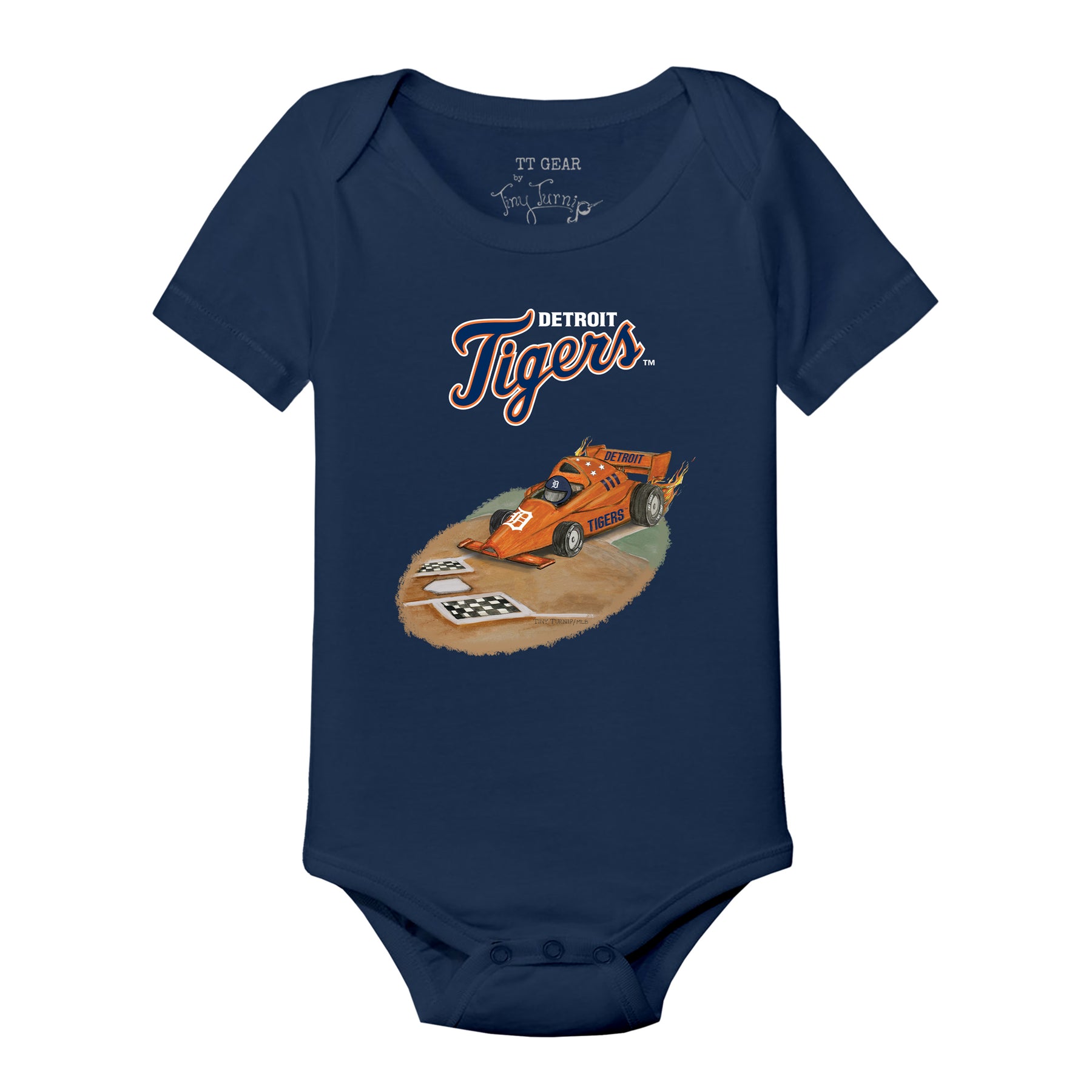 Detroit Tigers Race Car Short Sleeve Snapper